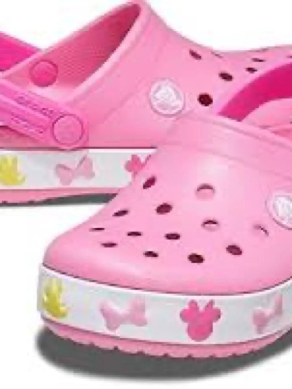 NWT❤️CROCS Kids Bright Pink Clog Sandals with Character Trim